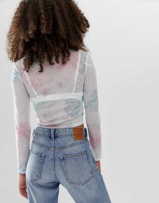 Sheer tie dye sales top