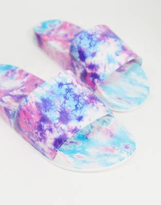 mens tie dye slides