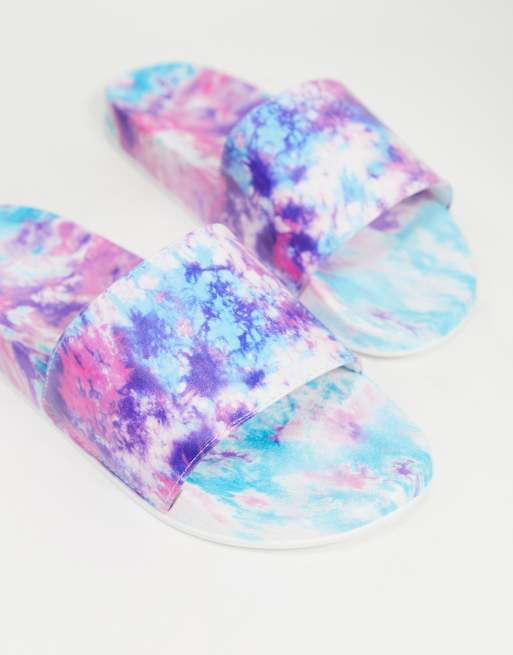 tie dye bling slides