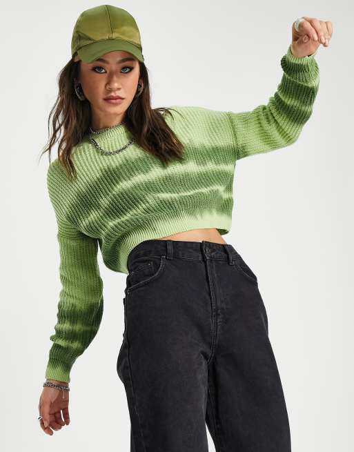 ASOS DESIGN tie dye sweater in green