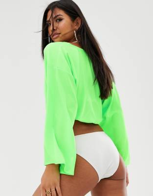 asos neon green top