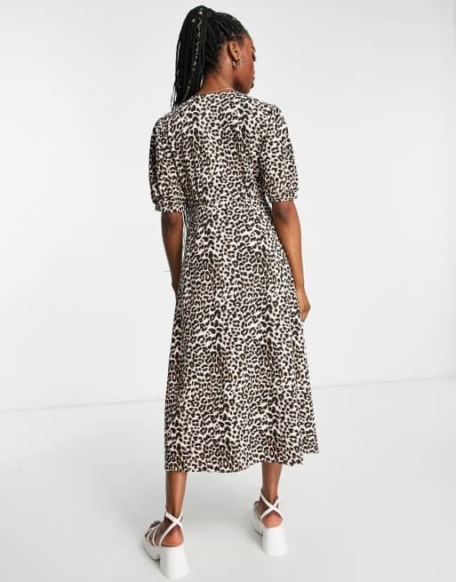 Leopard tie outlet front dress