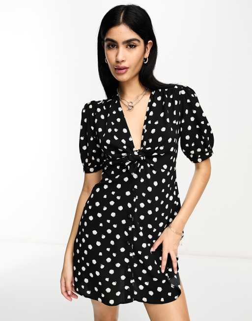 Tie up 2025 mini wrap dress