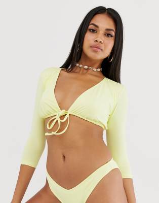 pastel yellow swimsuit