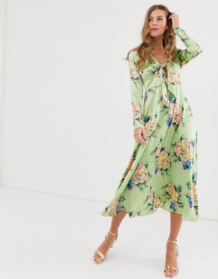 tie front dress asos