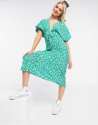 tie front tea dress