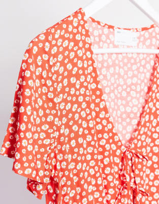 asos orange playsuit
