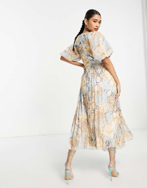 Asos snake print midi dress sale