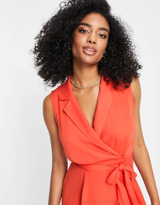 Asos orange cheap wrap dress