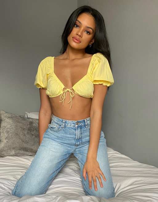 Yellow front cheap tie top