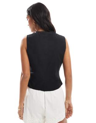 Asos Design Tie Front Vest