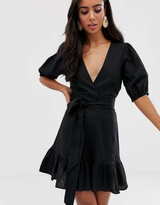 black wrap dress asos