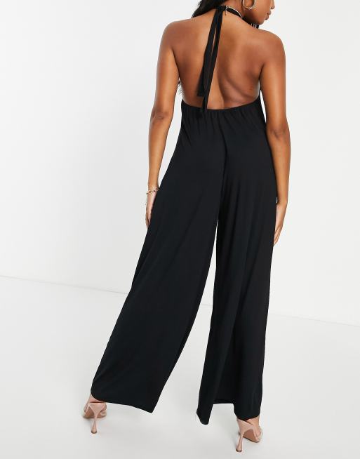 Halter store tie jumpsuit