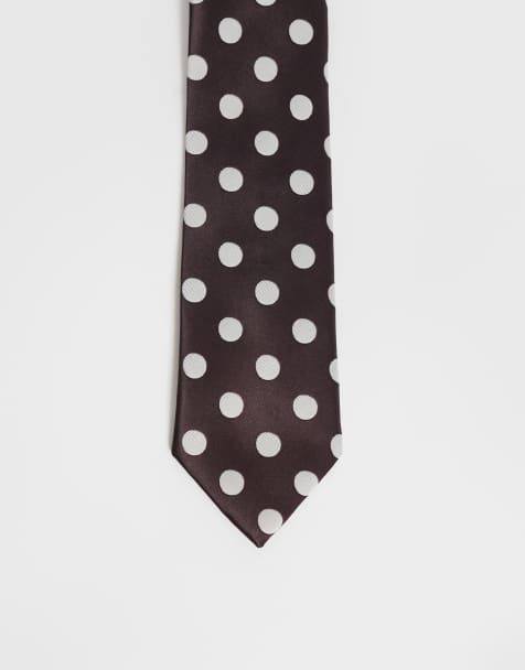 ASOS DESIGN tie in chocolate polka dot - view 1