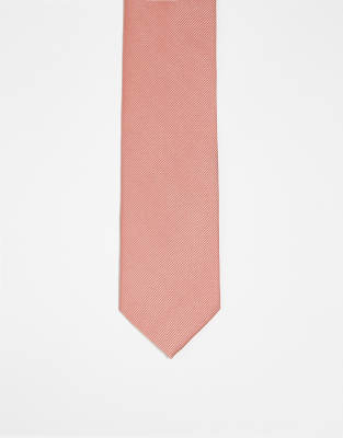 Asos Design Tie In Coral-pink