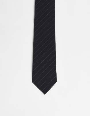 ASOS DESIGN ASOS DESIGN tie in navy with pinstripe