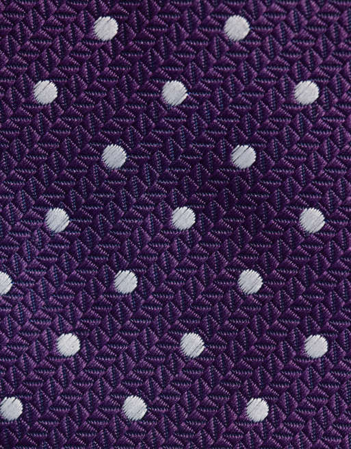 ASOS DESIGN tie in purple polka dot print, 3 of 3