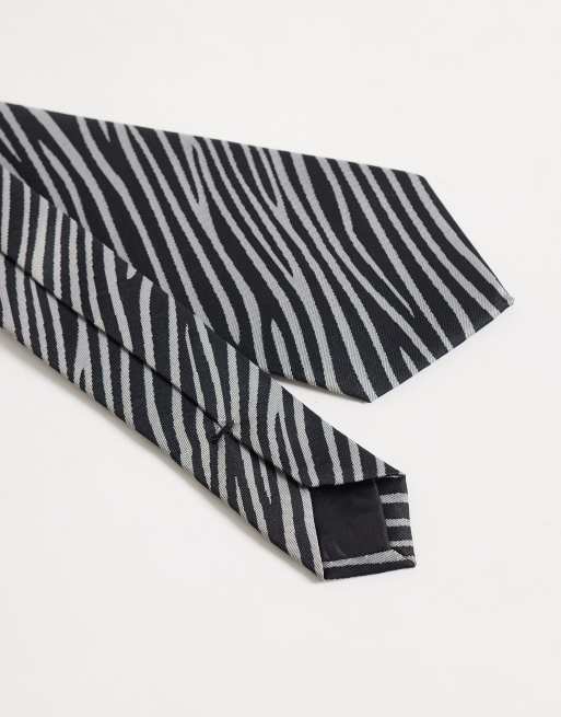 ASOS DESIGN tie in zebra print, 2 of 3