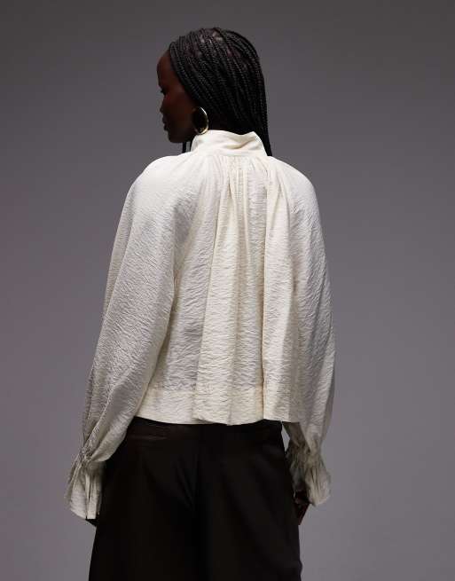 ASOS DESIGN tie neck and cuff detail flowy blouse, 4 of 4