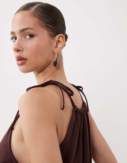 ASOS DESIGN tie neck baby doll mini dress, 3 of 4