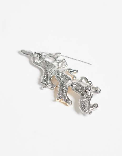 ASOS DESIGN tie pin with horse design in mixed gold and silver tone, 2 of 3