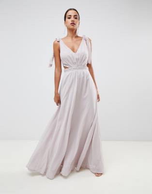 cut shoulder gown