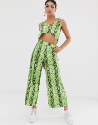 green snake print jumpsuit