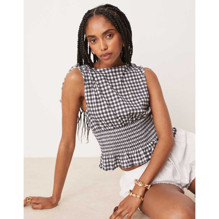 THROW スロー Reversible Gingham Check ストール THROW スロー Reversible Gingham Check ストール