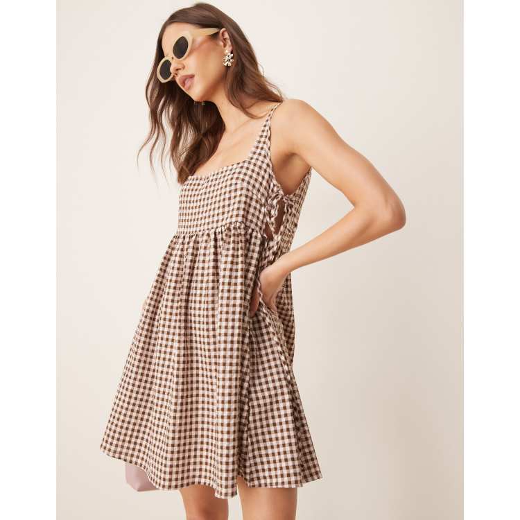 knee length dresses for ladies Mairn Gingham Mini Dress – Twirl Boutique main image 0