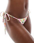 [ASOS DESIGN] ASOS DESIGN tie side bikini bottoms in scribble floral print-Multi 16 Scribble floral