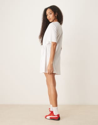 ASOS DESIGN TIE SIDE CINCHED WAIST SHIRT DRESS