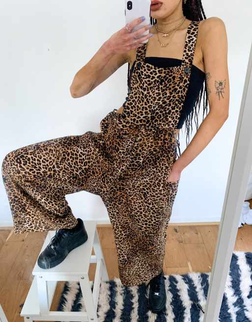 Leopard store print overalls