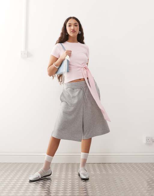 ASOS DESIGN tie side short sleeve t-shirt in pink