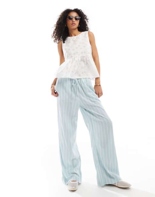 ADEAM “Cottage Top” ホワイト　S ASOS DESIGN tie side swing top in eyelet in white | ASOS
