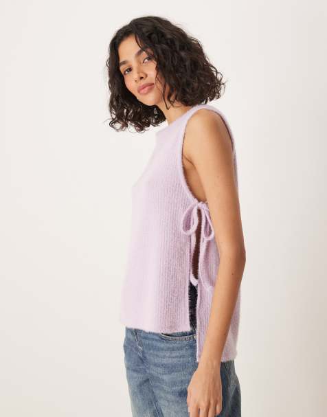 ASOS DESIGN tie side tank in pastel pink - view 1
