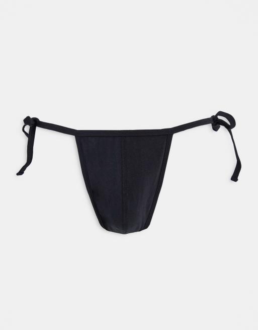 ASOS DESIGN stick on thong in black