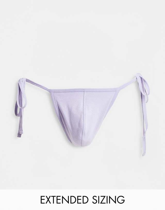 ASOS DESIGN tie side thong in purple