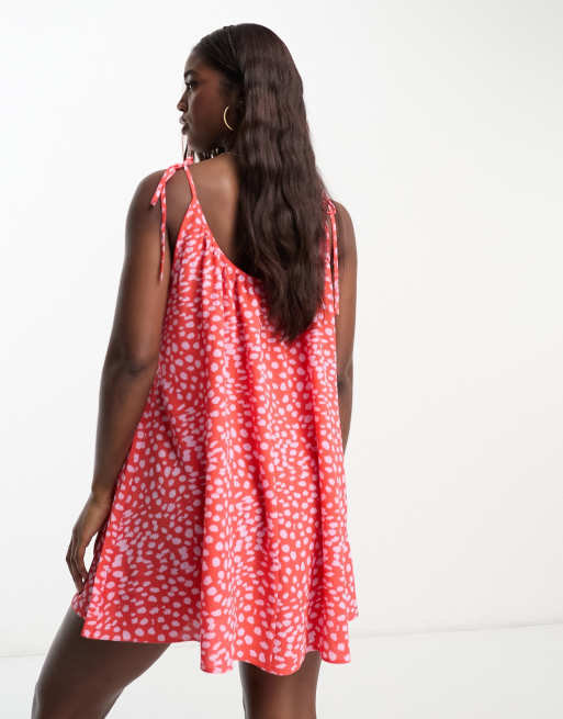 Asos red cheap polka dot dress