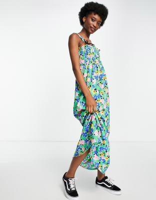 asos blue floral maxi dress