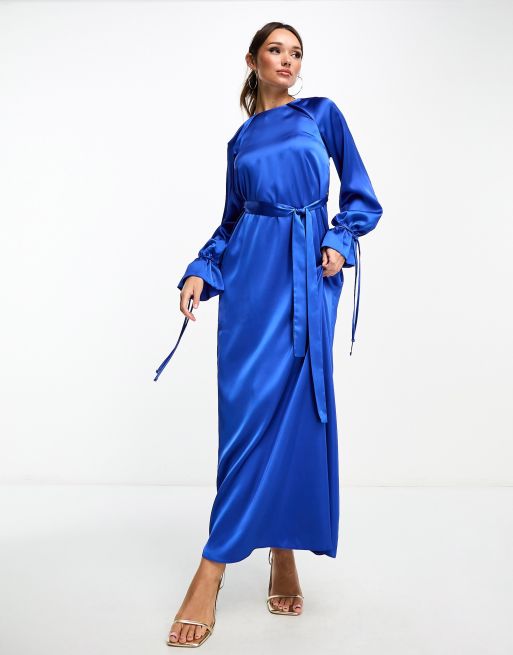 Asos blue silk dress best sale