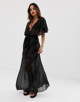 asos black beach dress