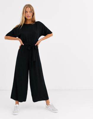 black jumpsuit tie waist