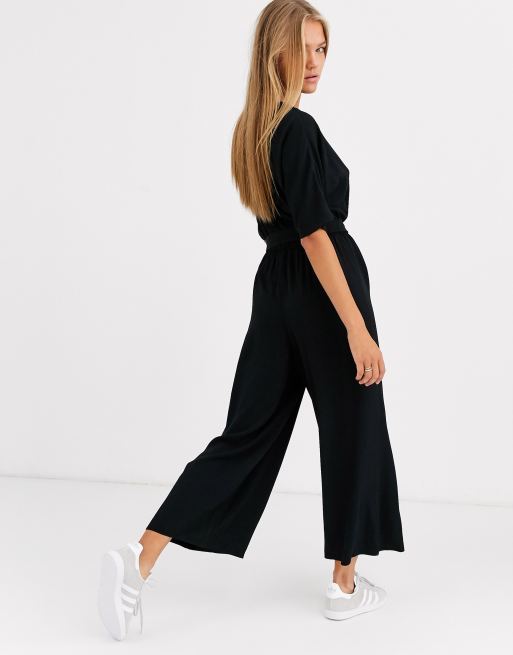 ASOS DESIGN Maternity lounge tie waist jumpsuit in black