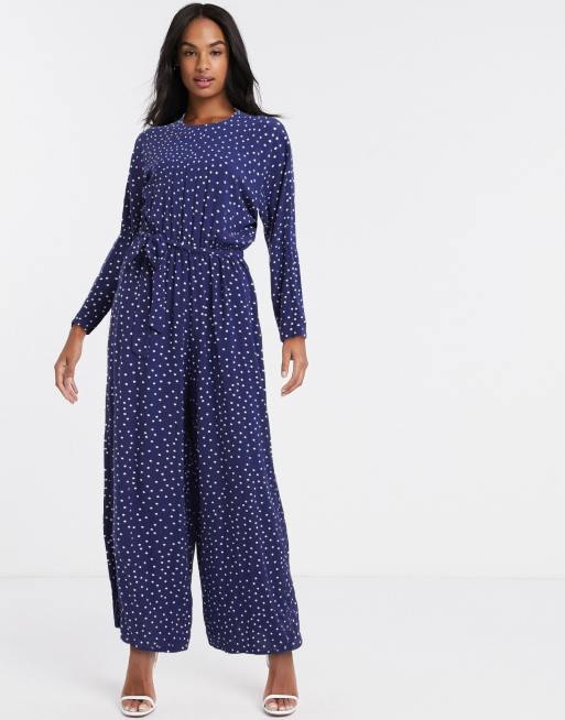 navy polka dot jumpsuit