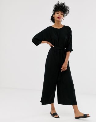 black tie waist jumpsuit