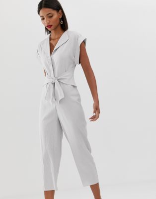 linen tie jumpsuit