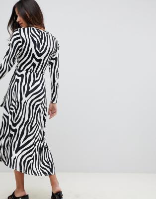 Asos design tie waist store maxi dress in animal print