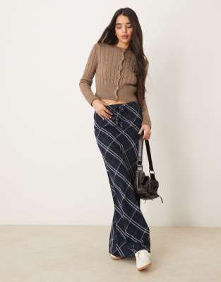 Asos Design Tie Waist Maxi Skirt In Multi