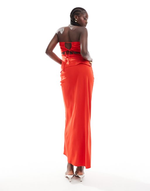Asos red maxi skirt hotsell