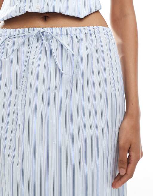ASOS DESIGN tie waist maxi skirt in stripe - part of a set, 3 of 5